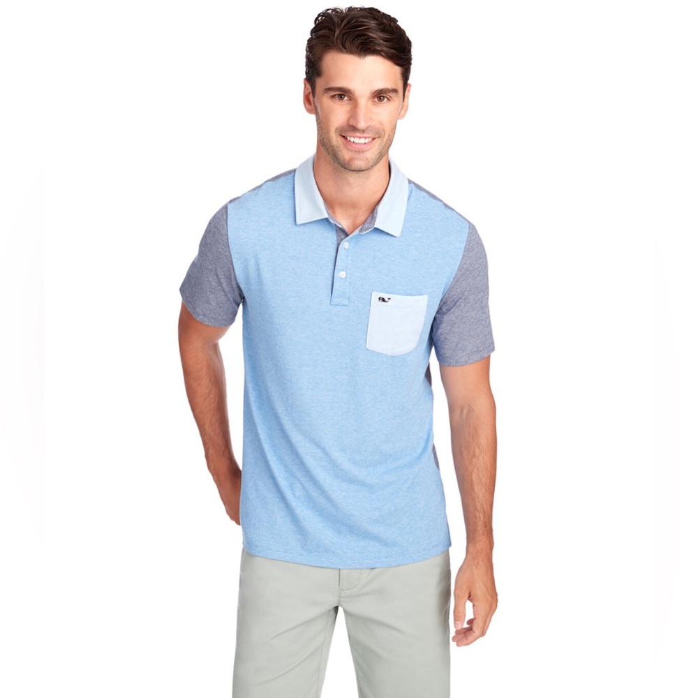 Men’s vineyard vines Solid Party Edgartown Polo Shirt Large $79.50 EUC
